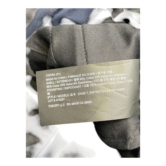Theory Zaine Pant Baltic Stretch Cotton Twill Slim Straight Pants Trouse… - Picture 13 of 13